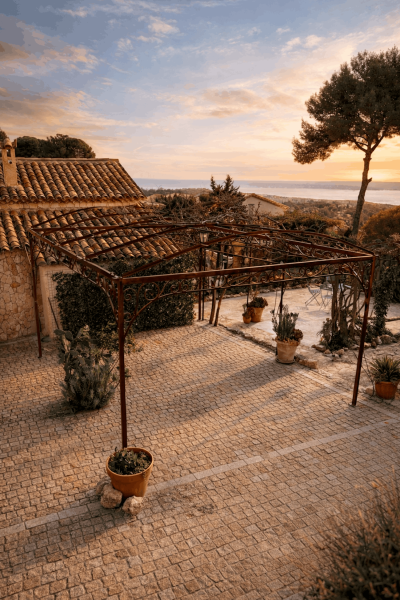 Pergola avec glycine grimpante 5 x 4 m